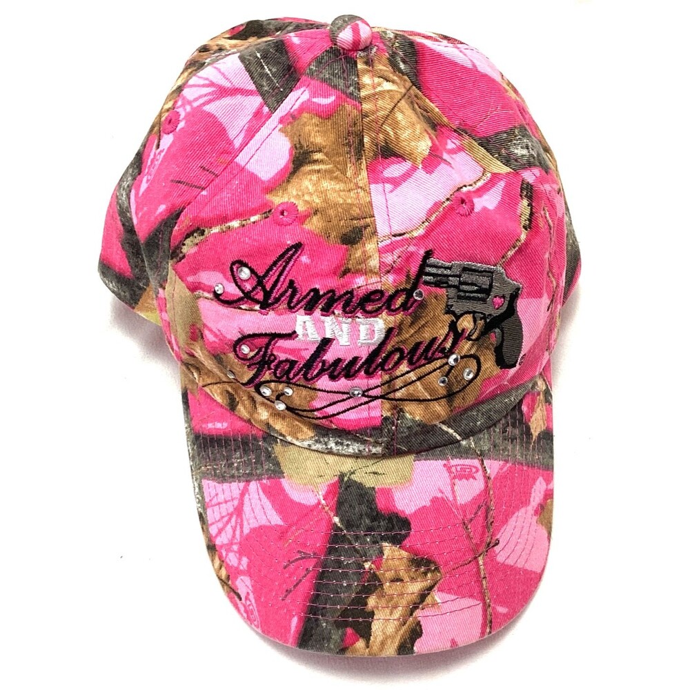 2nd Amendment Ladies Hat Pink Camouflage, Armed and Fabulous